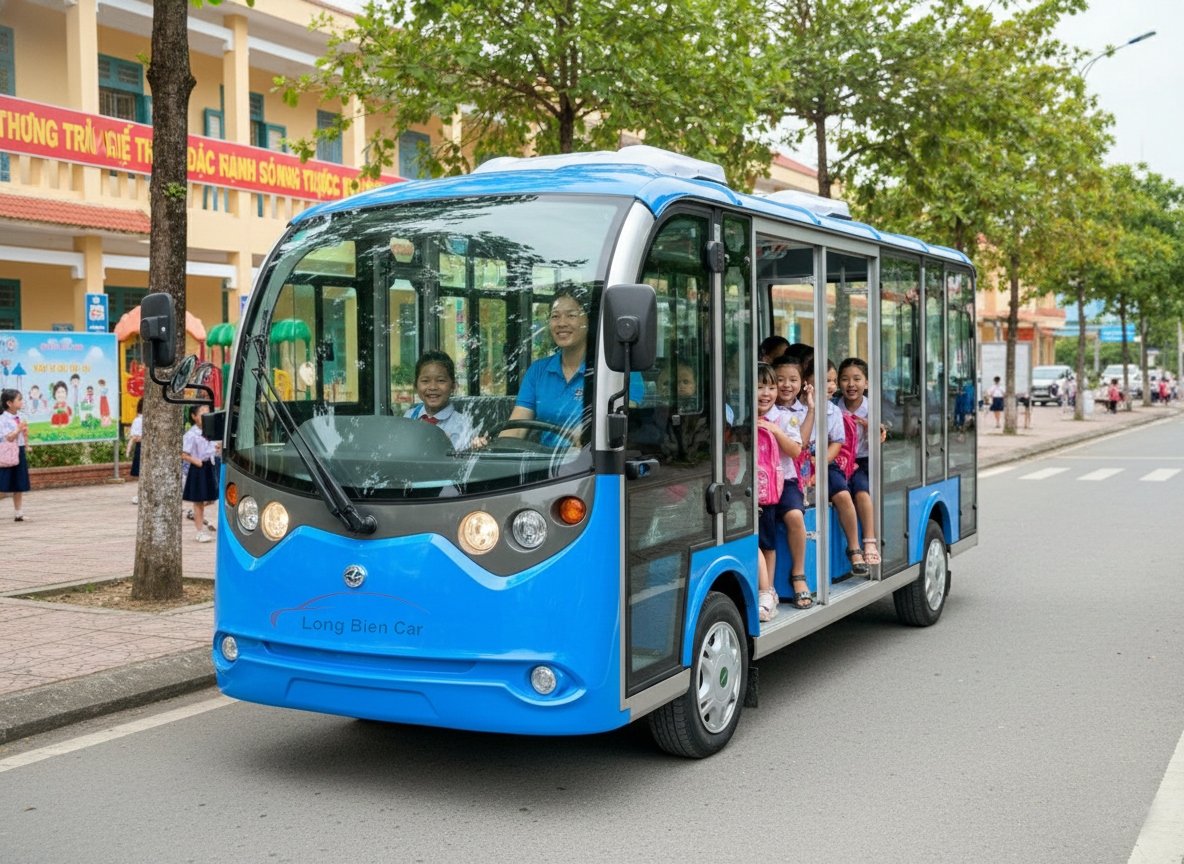 Xe điện chở học sinh