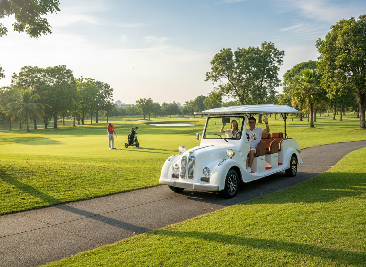 Xe điện kiểu cổ dùng trong sân Golf